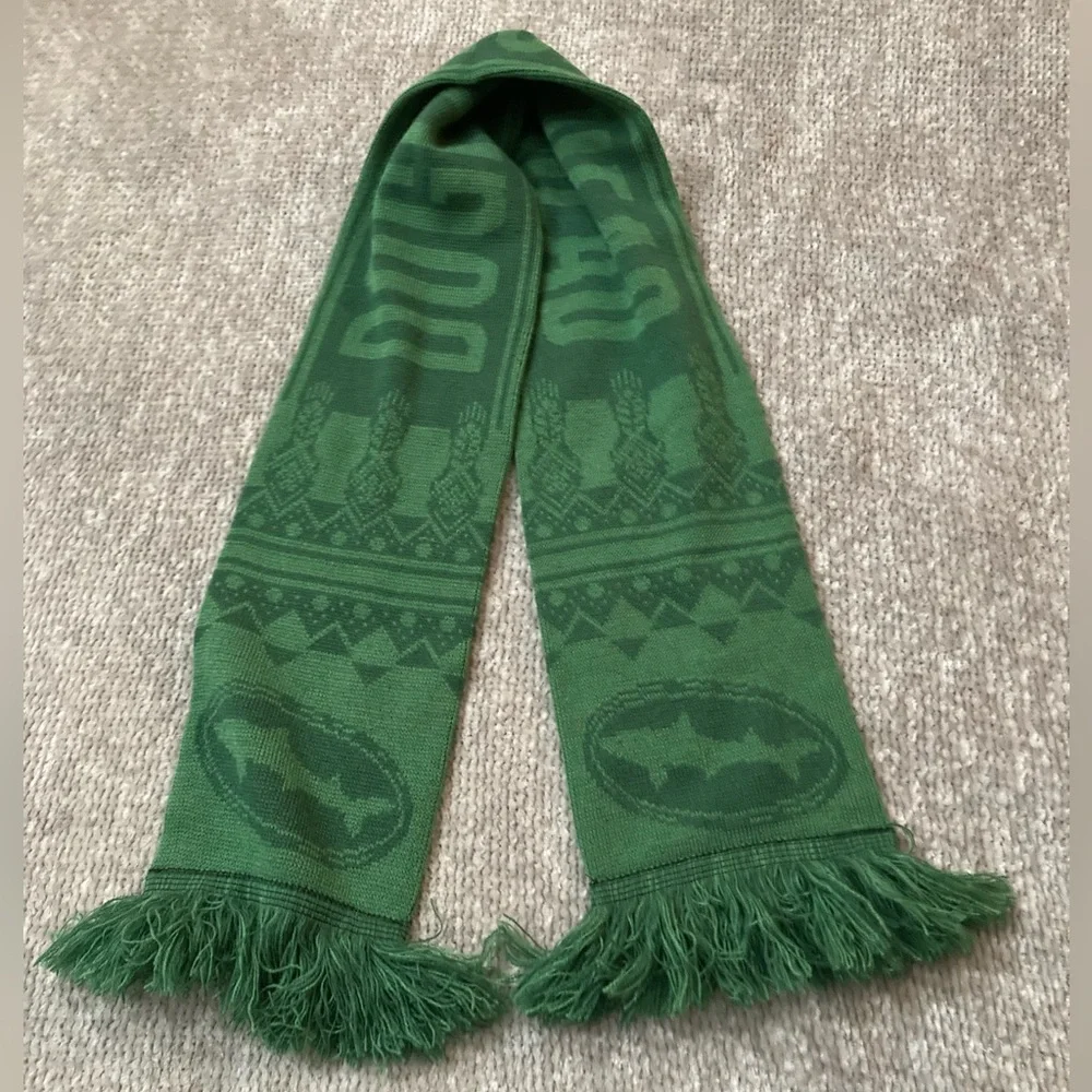 Dogfish Head Brewery Knit Scarf Bright Green Logo Winter‎ Beer Cozy